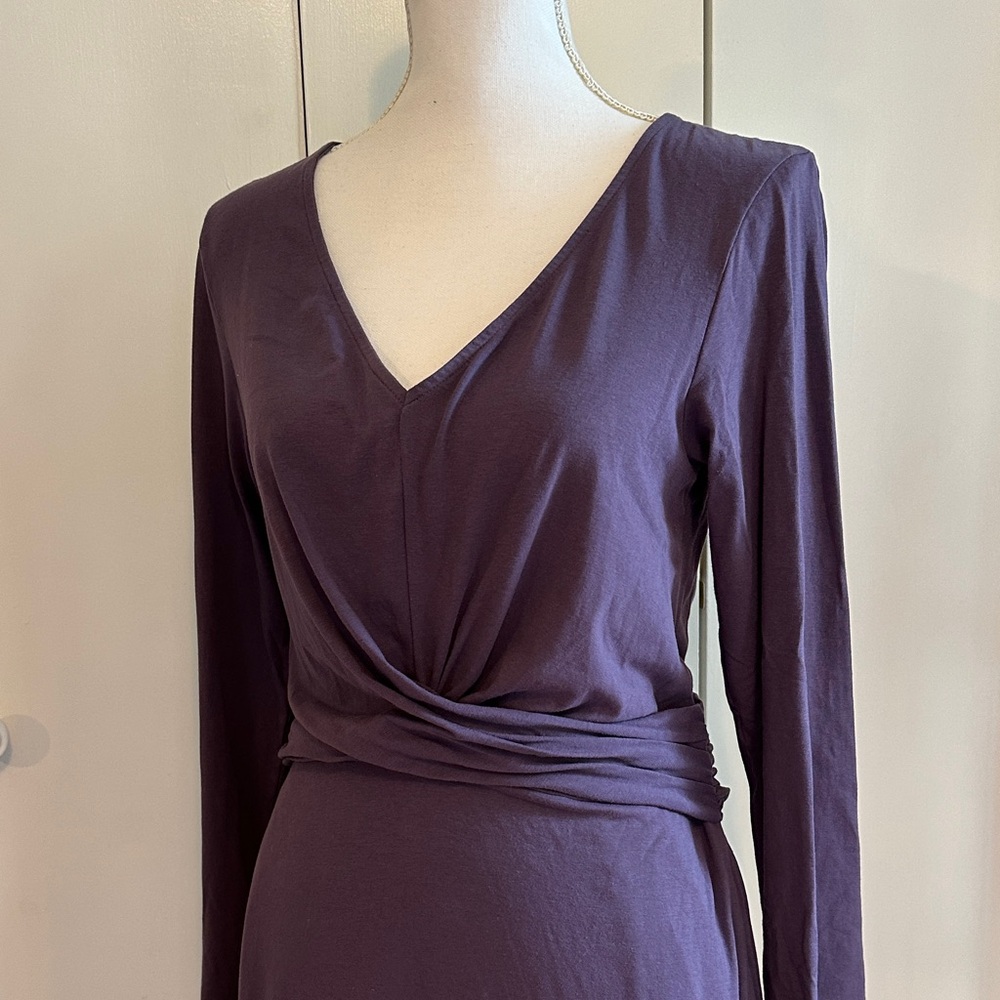 Pact Deep Purple Long Sleeve Dress w/pockets